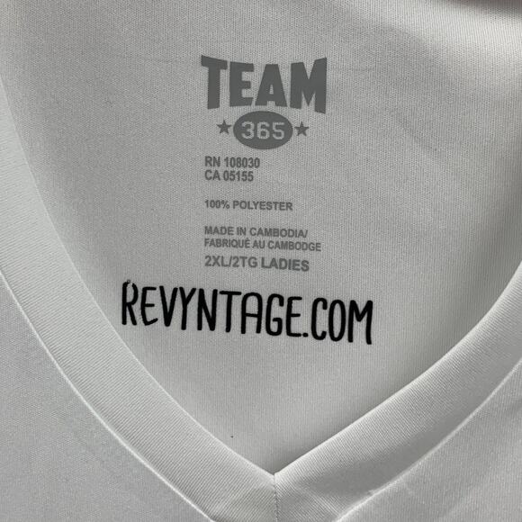 New Hand Printed Womens 2XL White Pickleball V Neck Short Sleeve Tee Shirt - Picture 4 of 4